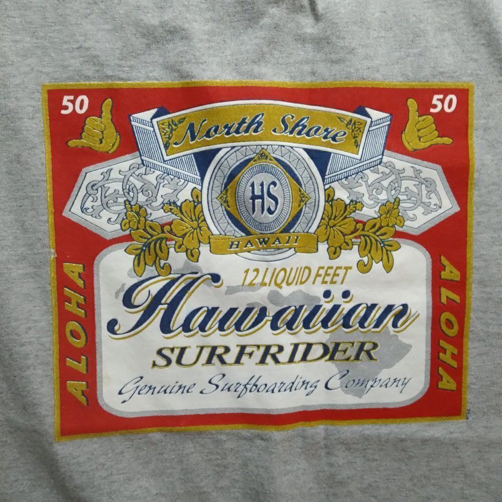 Vintage Hawaiian Surfrider Budweiser Logo Parody Tank Top Shirt